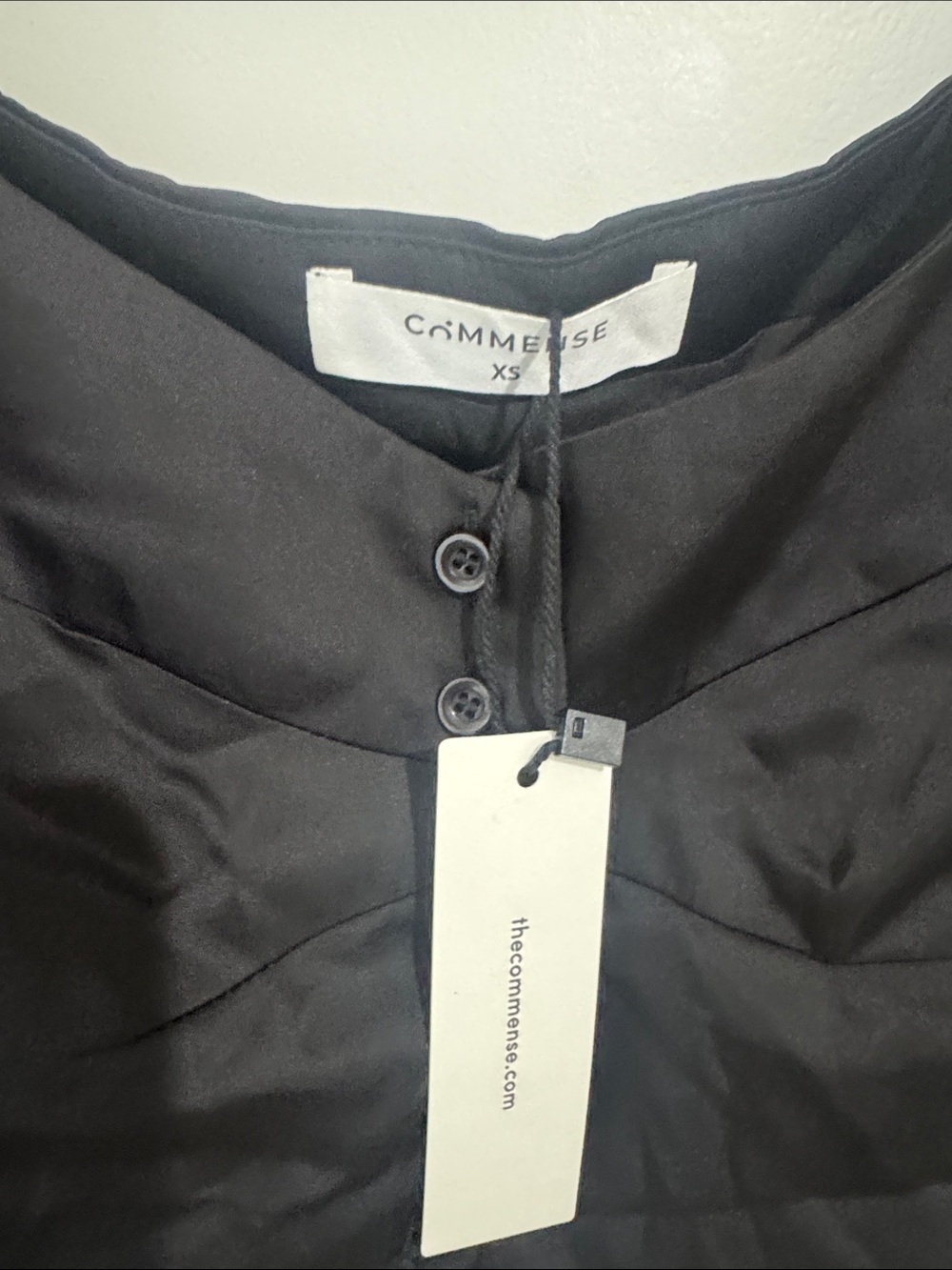 Commense Collective Black Satin Button-Front button - Picture 2 of 2